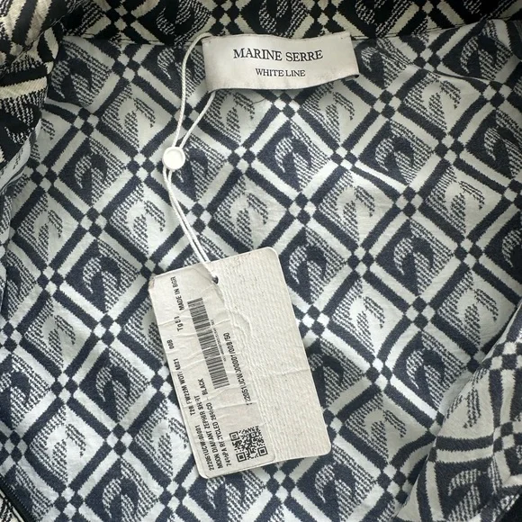 Marine Serre Zephyr Diamond-pattern Moon shirt sz Large - Picture 4 of 7